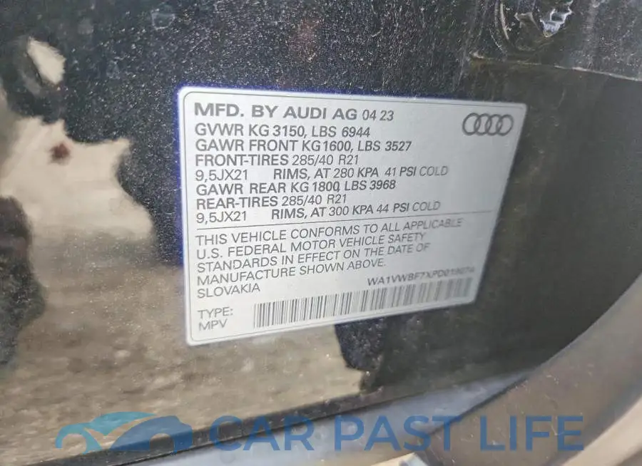 WA1VWBF7XPD019074# 13