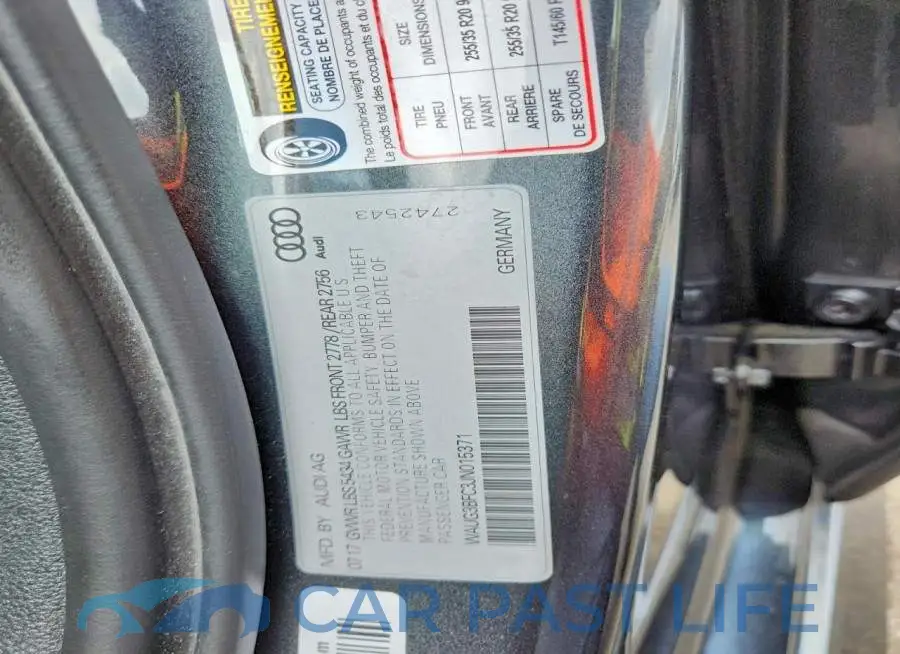 WAUG3BFC3JN015371# 12