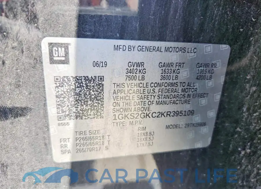 1GKS2GKC2KR395109# 14