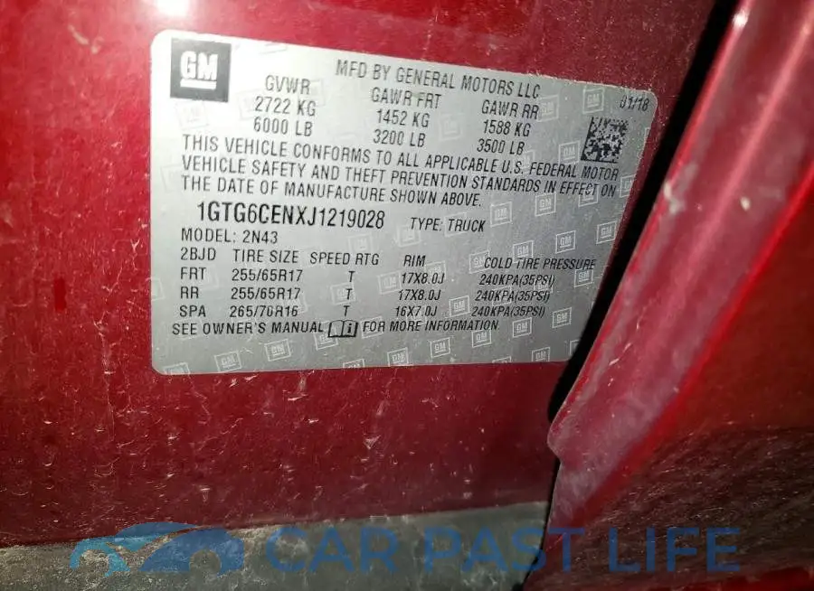 1GTG6CENXJ1219028# 12