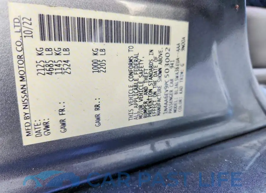 1N4AA6EV9PC503002# 12