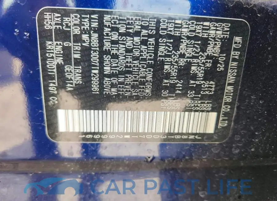 JN8BT3DD7TW299961# 14