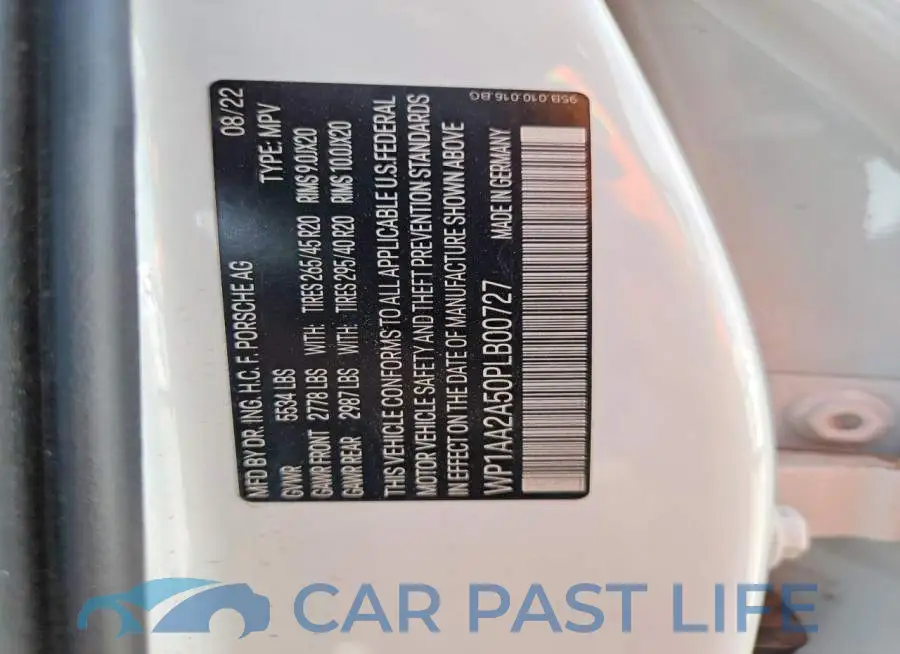 WP1AA2A50PLB00727# 12