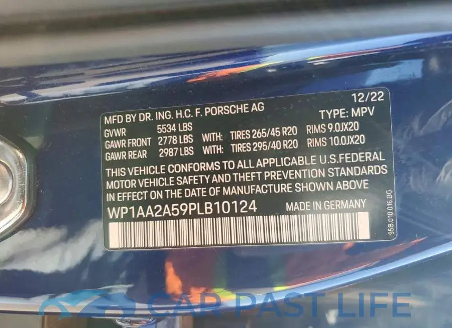 WP1AA2A59PLB10124# 13