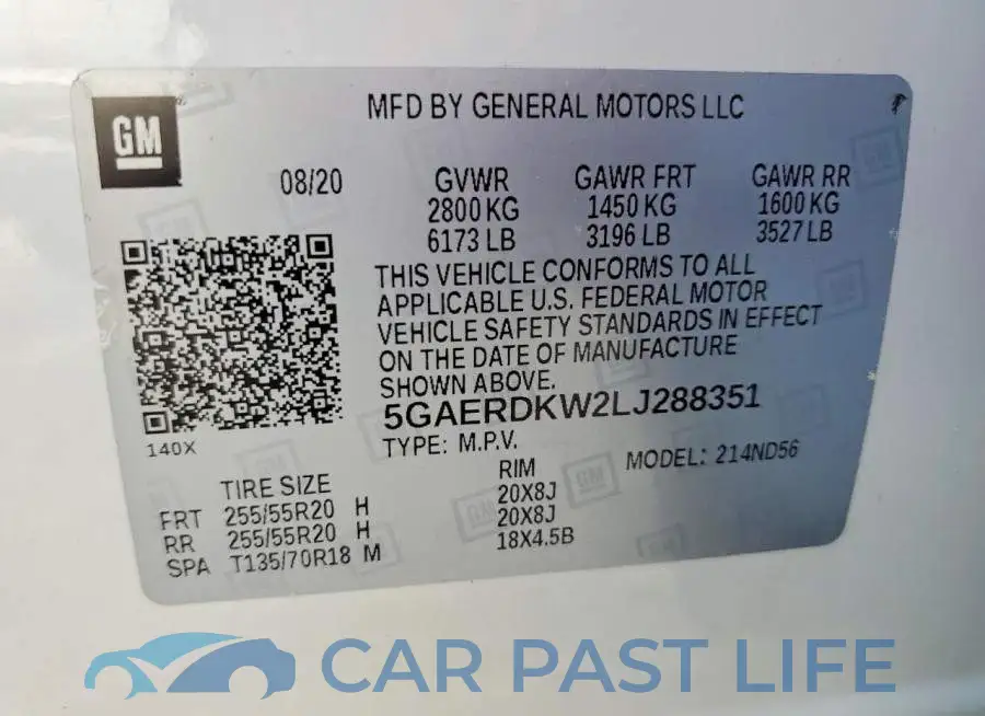 5GAERDKW2LJ288351# 13