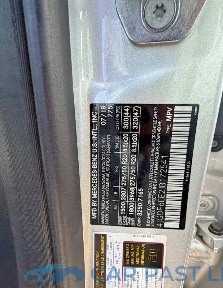 4JGDF6EE2JB172541# 10