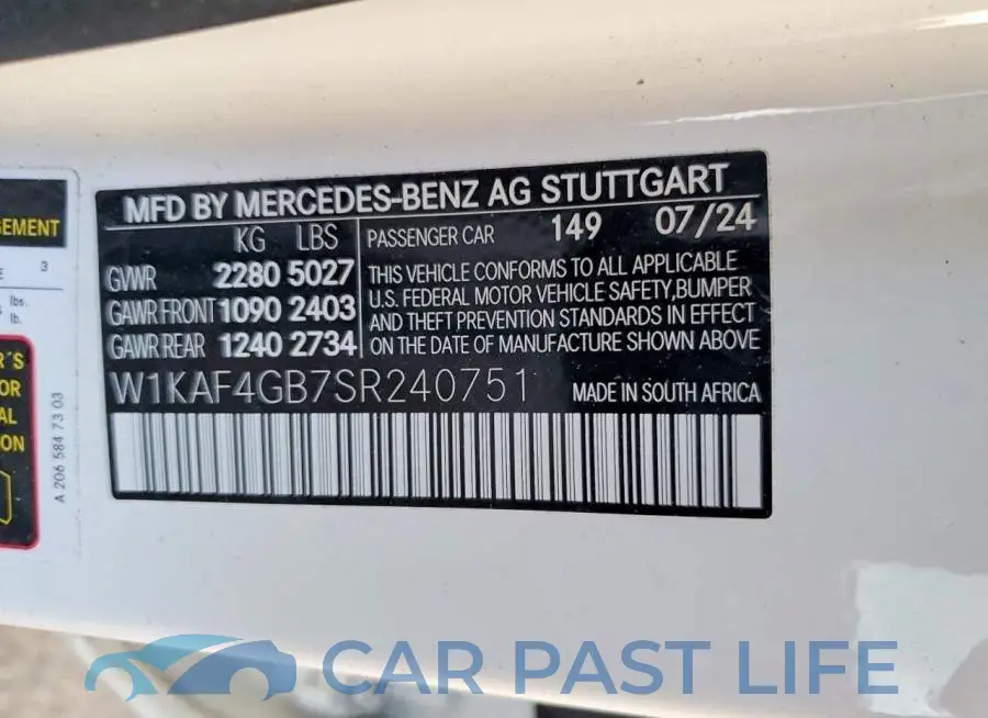 W1KAF4GB7SR240751# 12