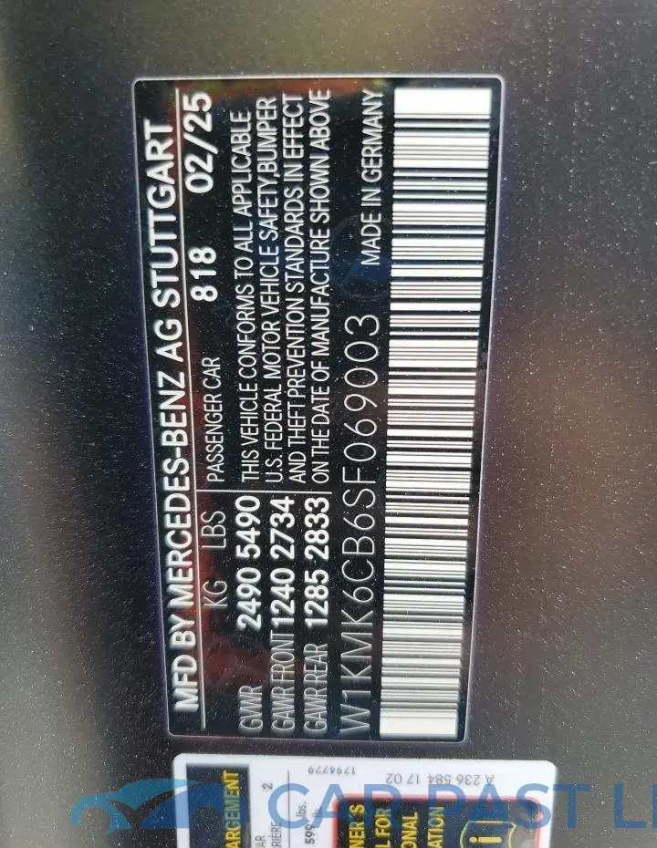 W1KMK6CB6SF069003# 13