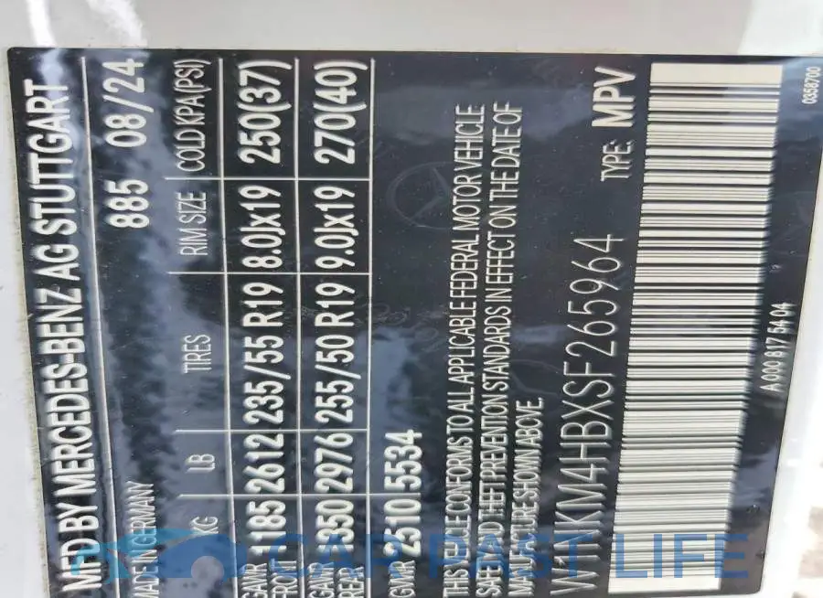 W1NKM4HBXSF265964# 12