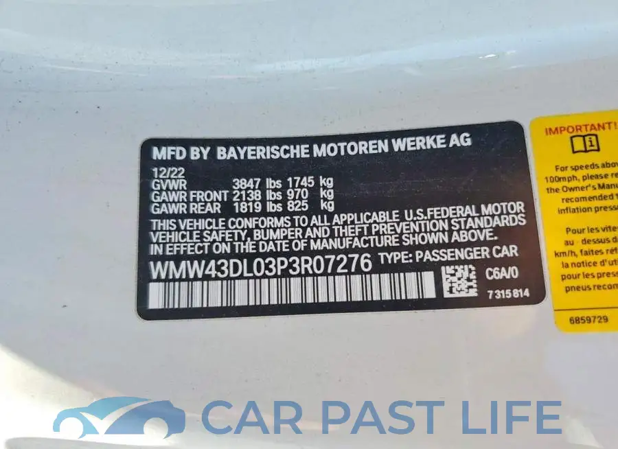WMW43DL03P3R07276# 12