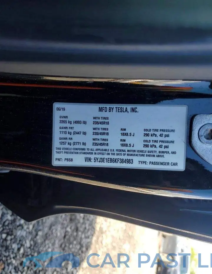 5YJ3E1EB6KF384983# 12