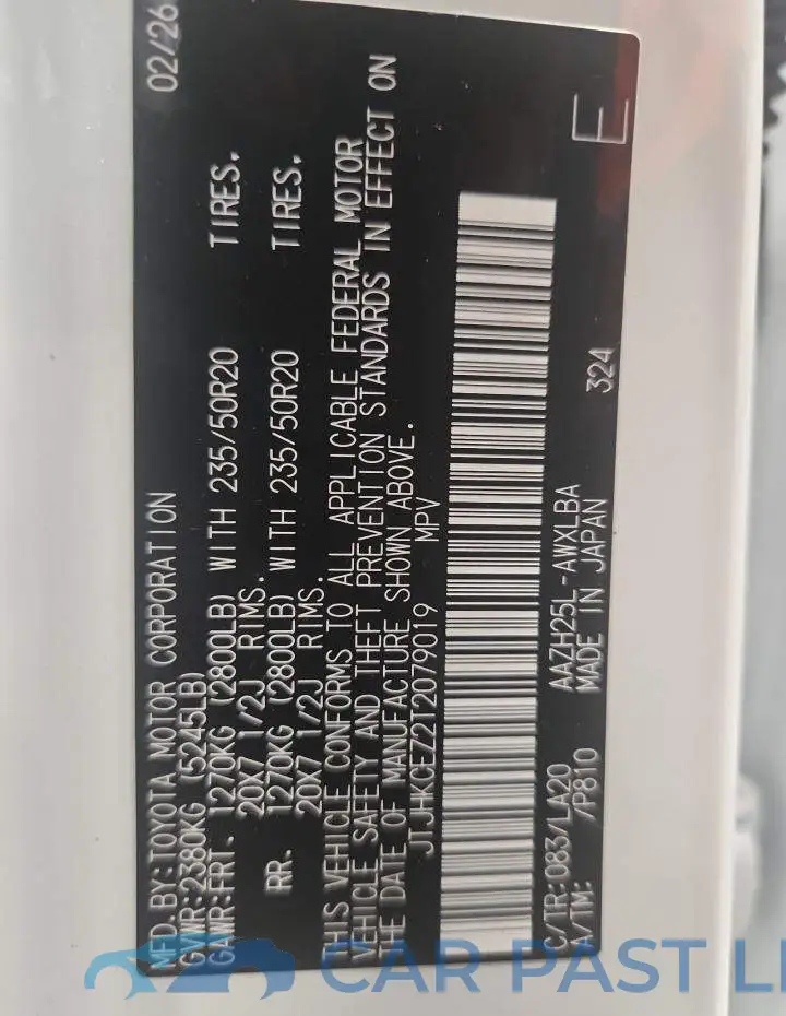 JTJHKCEZ2T2079019# 13