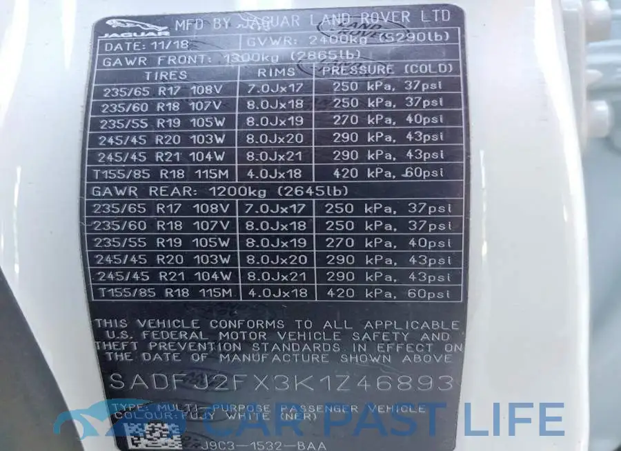SADFJ2FX3K1Z46893# 13