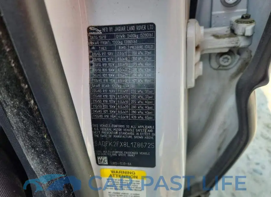 SADFK2FX8L1Z86725# 12