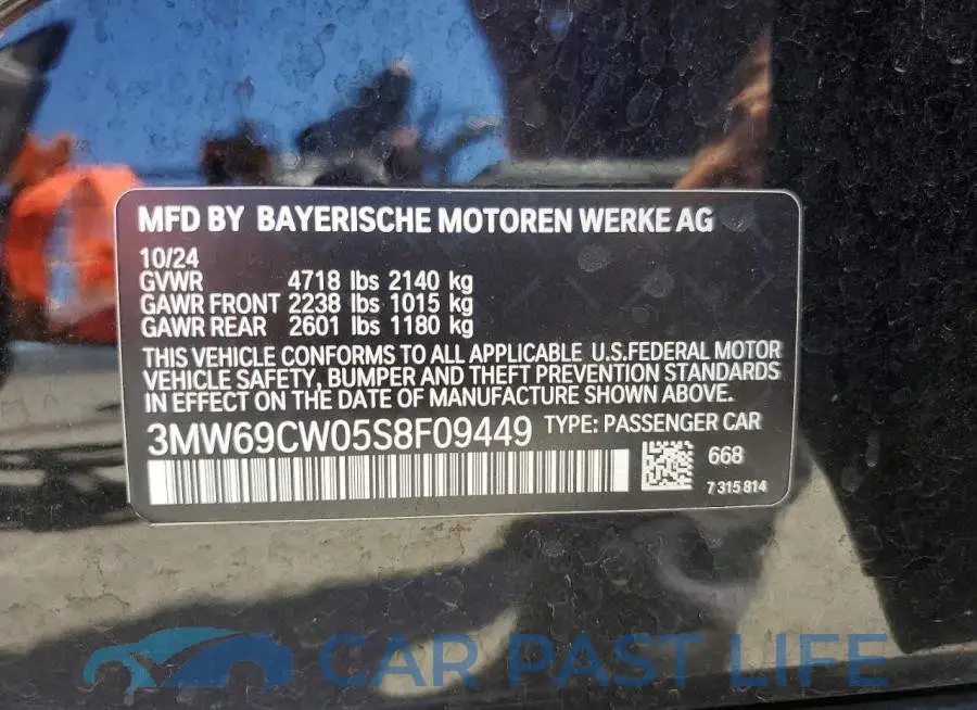 3MW69CW05S8F09449# 12
