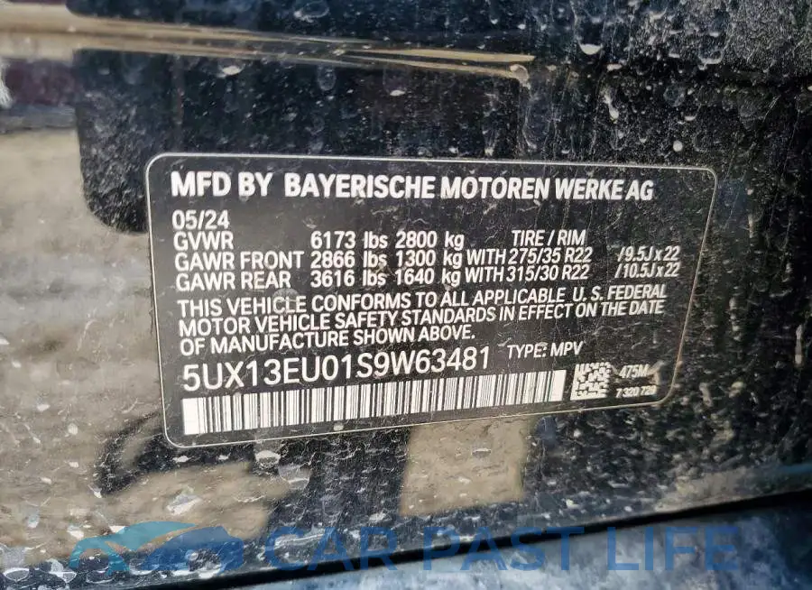 5UX13EU01S9W63481# 13
