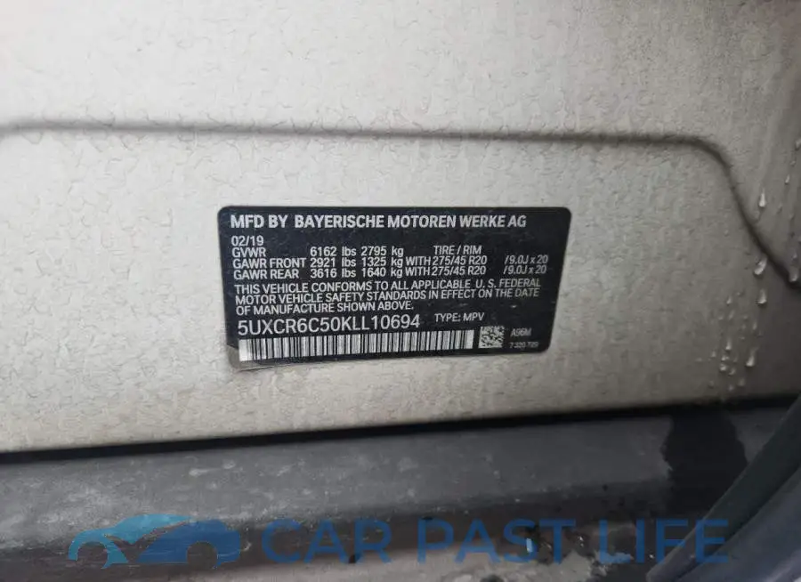 5UXCR6C50KLL10694# 12