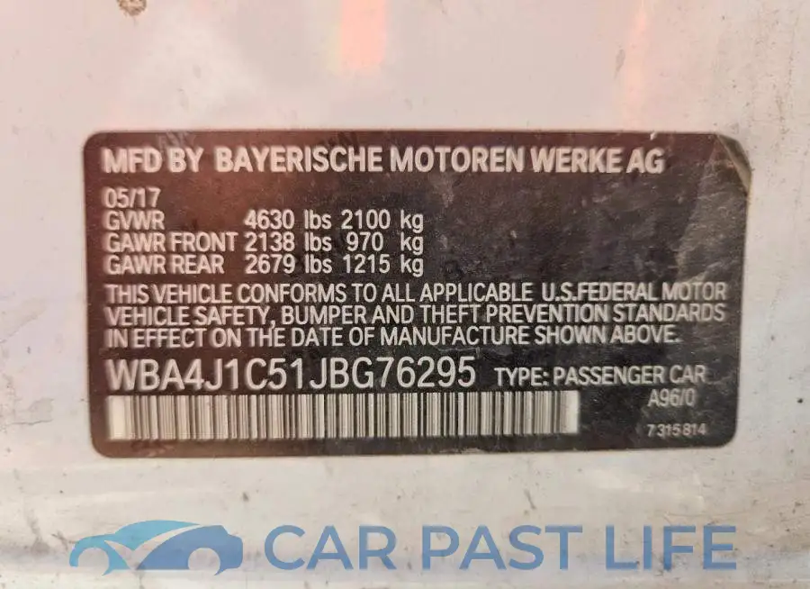 WBA4J1C51JBG76295# 12