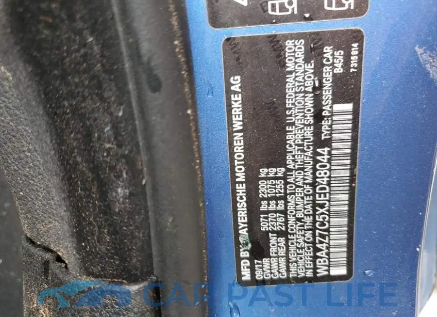 WBA4Z7C5XJED48044# 12