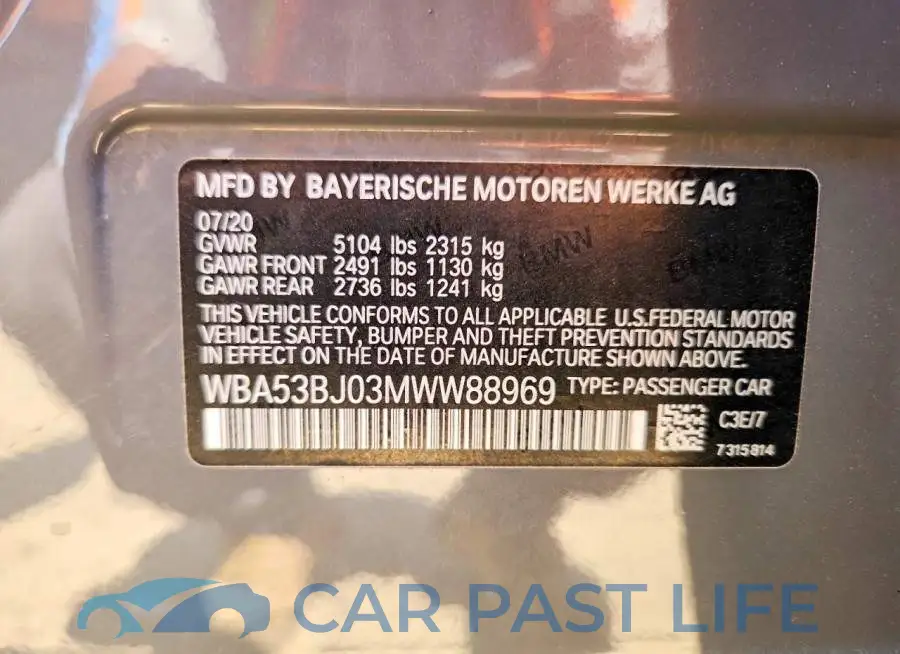 WBA53BJ03MWW88969# 12
