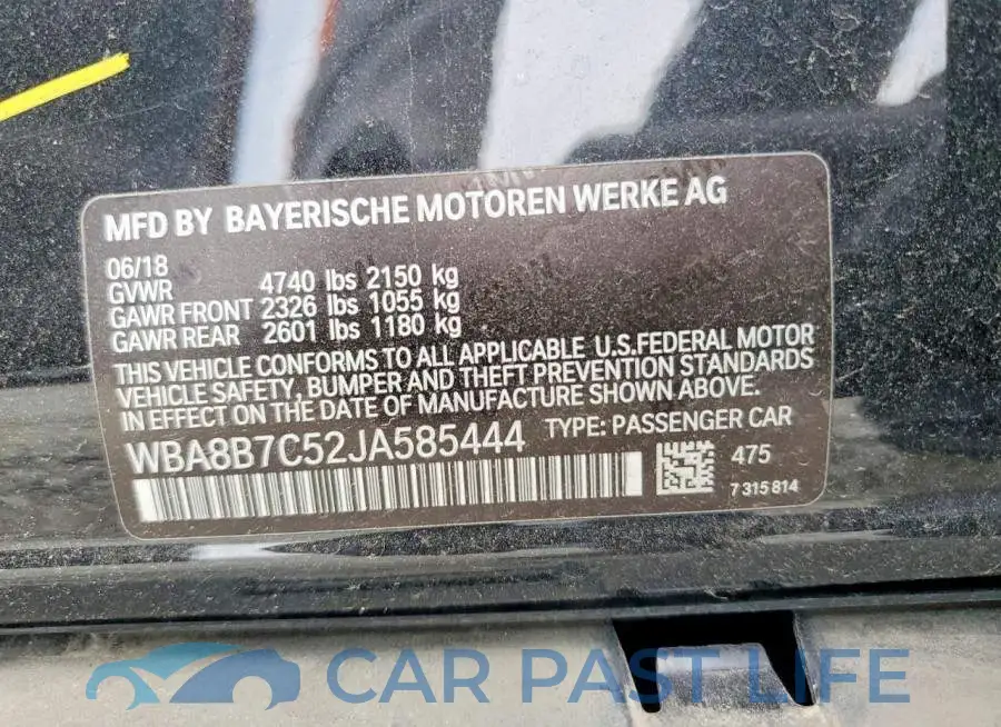 WBA8B7C52JA585444# 12