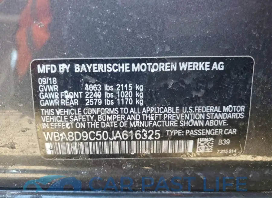 WBA8D9C50JA616325# 12