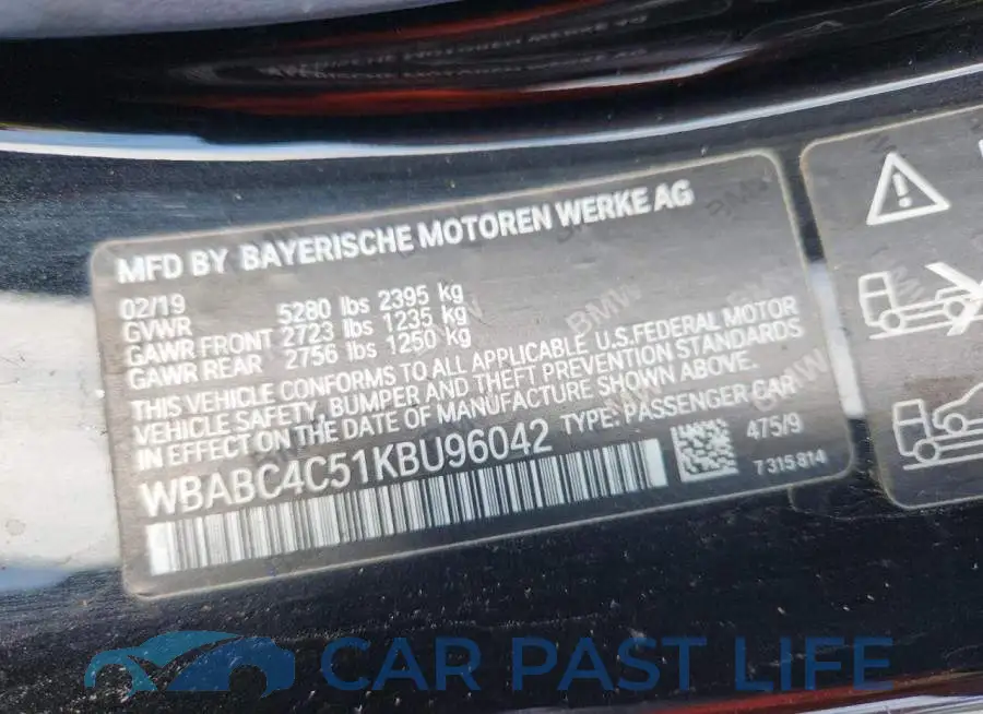 WBABC4C51KBU96042# 12