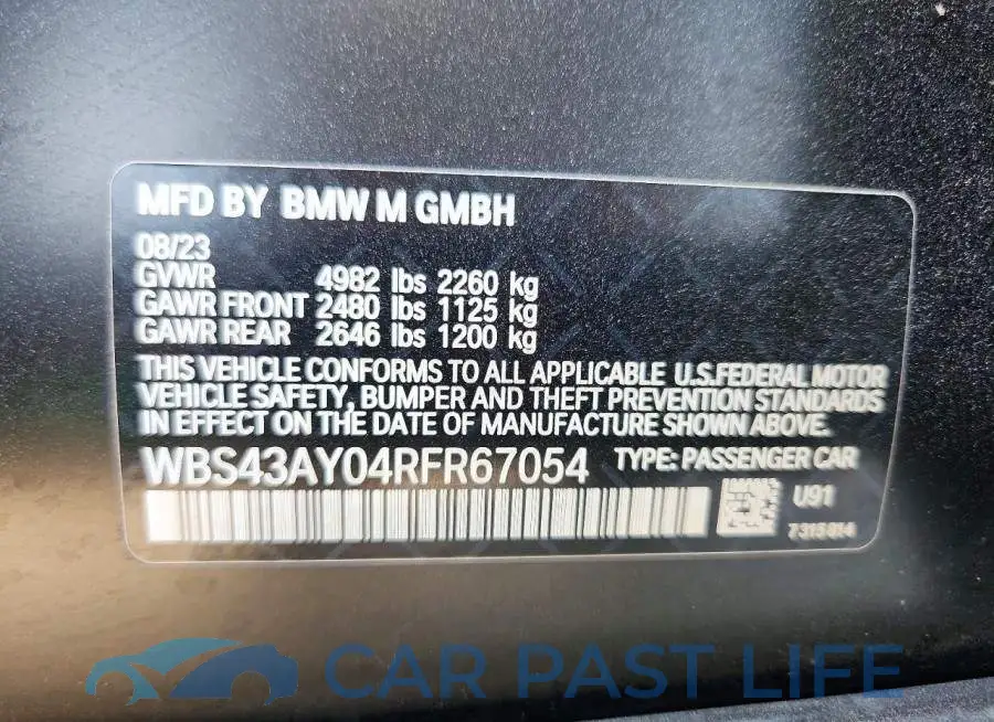 WBS43AY04RFR67054# 12