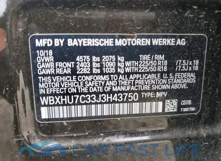 WBXHU7C33J3H43750# 13