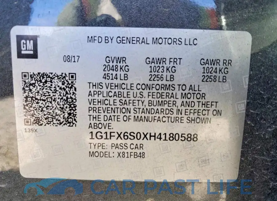 1G1FX6S0XH4180588# 13