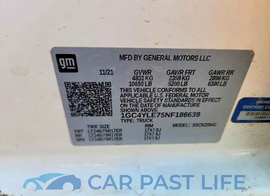 1GC4YLE75NF186639# 12