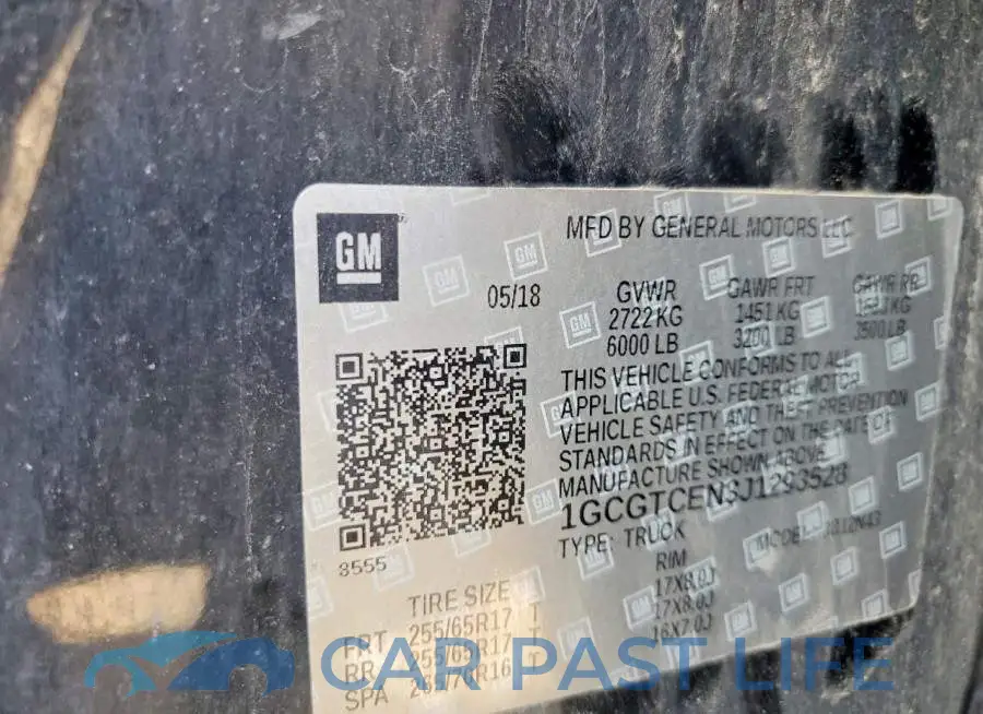 1GCGTCEN3J1293528# 13