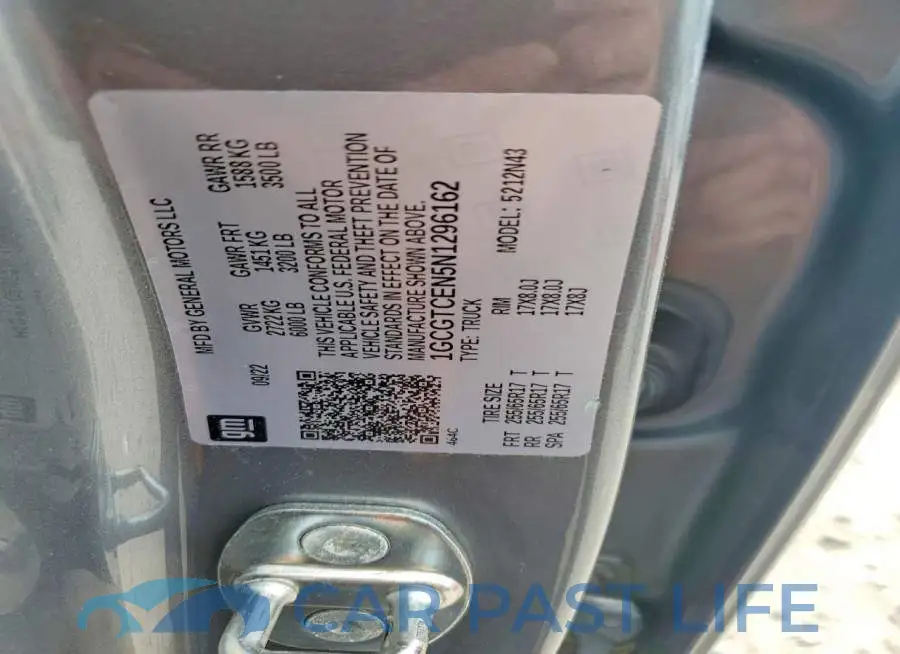 1GCGTCEN5N1296162# 12