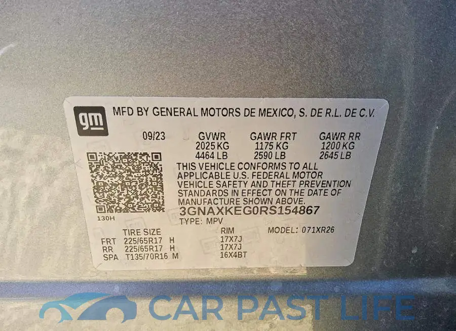 3GNAXKEG0RS154867# 13