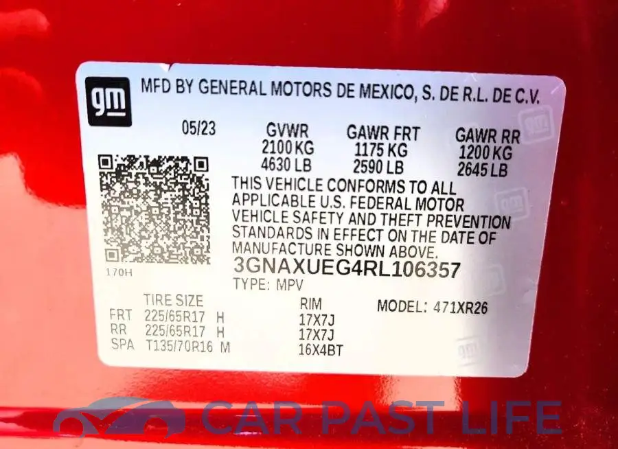 3GNAXUEG4RL106357# 13