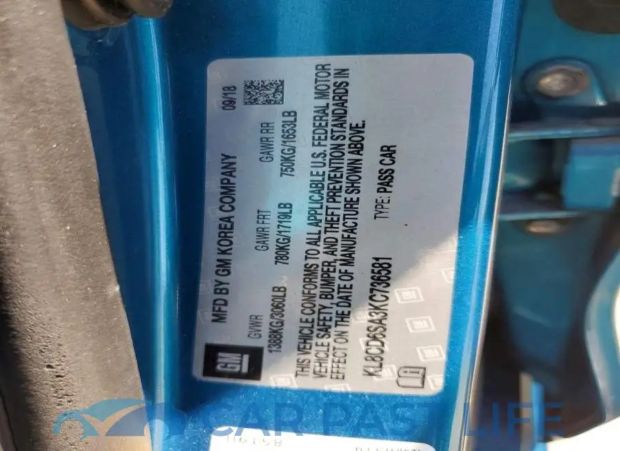 KL8CD6SA3KC736581# 12