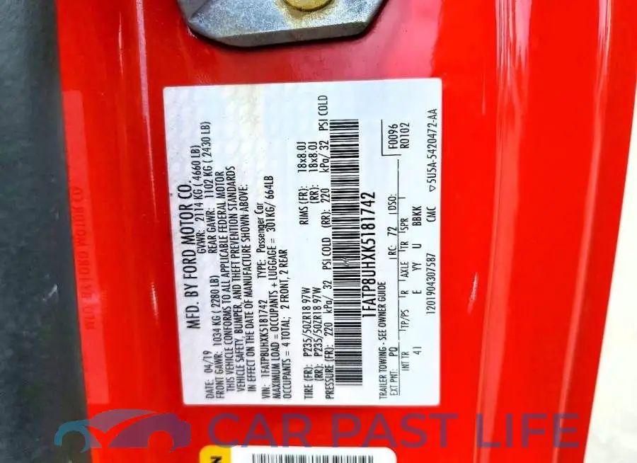 1FATP8UHXK5181742# 12