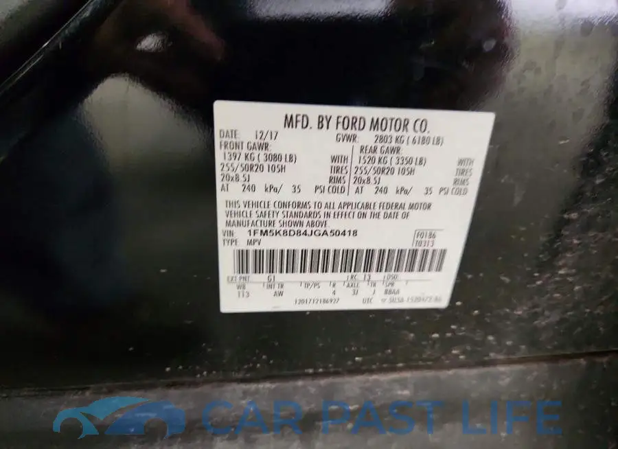 1FM5K8D84JGA50418# 14