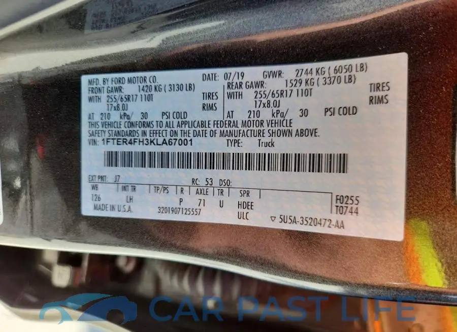 1FTER4FH3KLA67001# 13