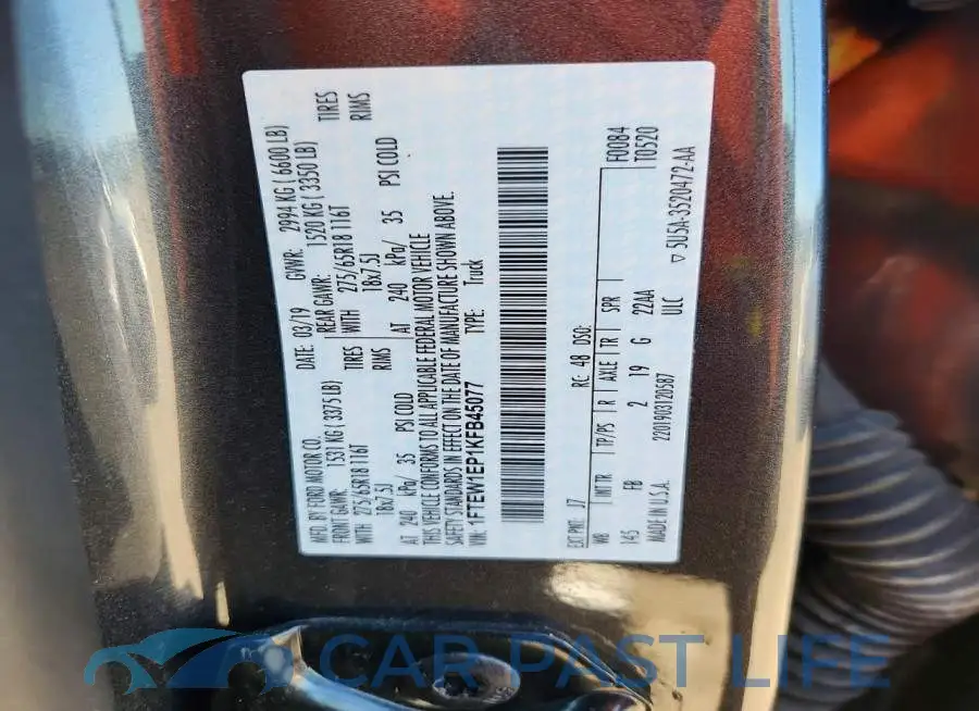 1FTEW1EP1KFB45077# 12