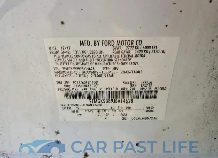 2FMGK5B89JBA14628# 13