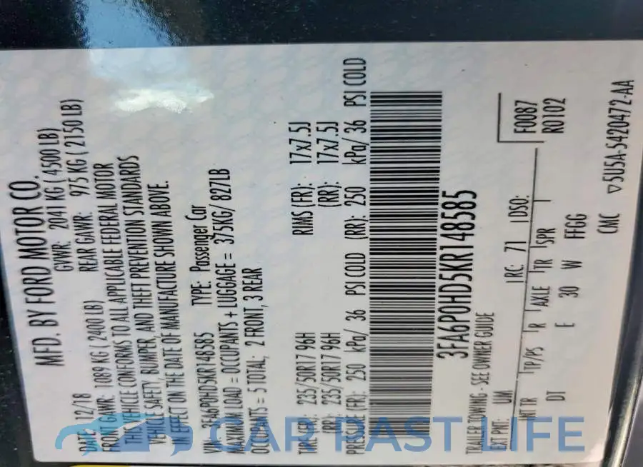 3FA6P0HD5KR148585# 12