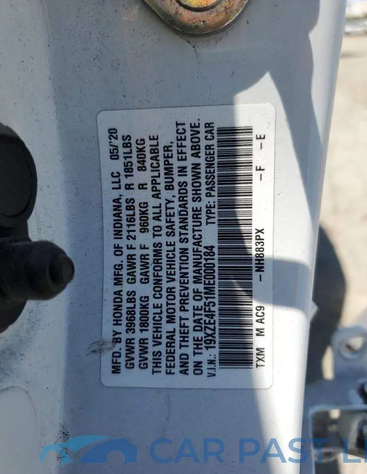 19XZE4F51ME000184# 12
