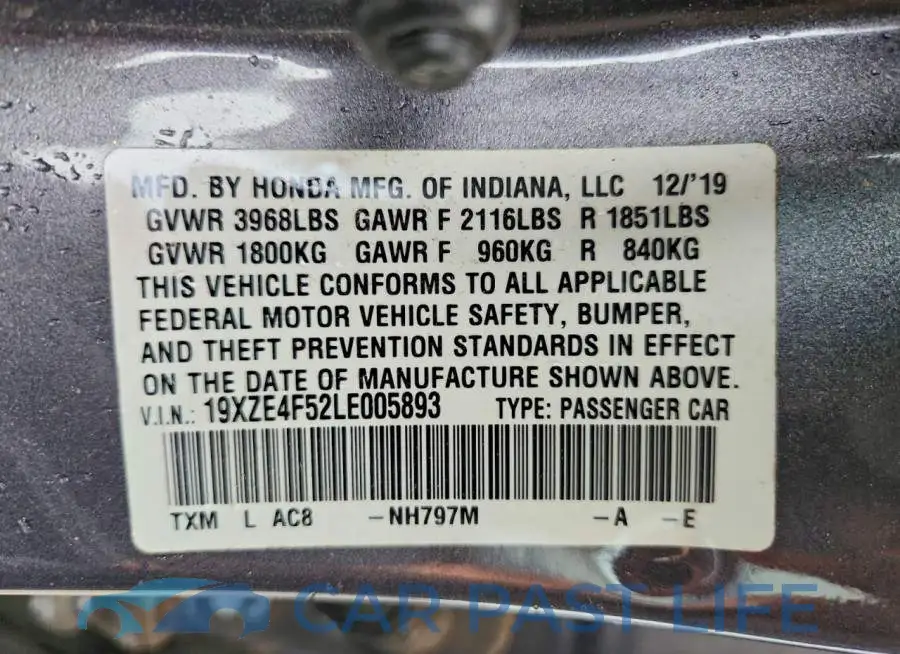 19XZE4F52LE005893# 12