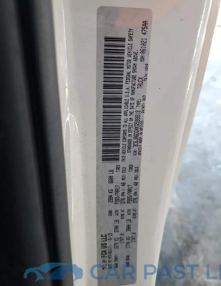 3C6JR6DGXKG599919# 12