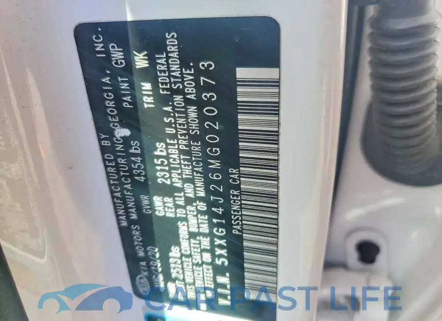 5XXG14J26MG020373# 12