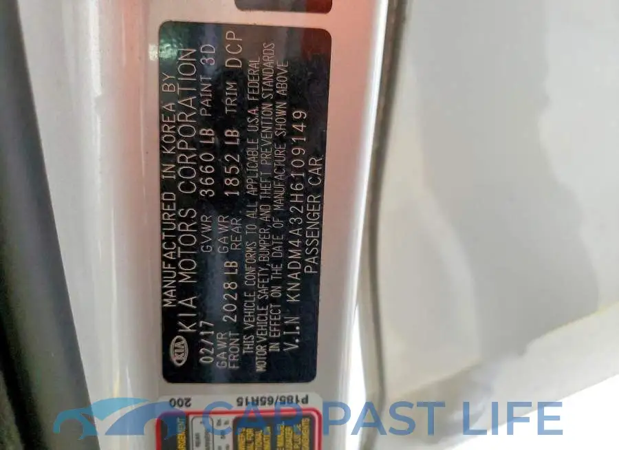 KNADM4A32H6109149# 12