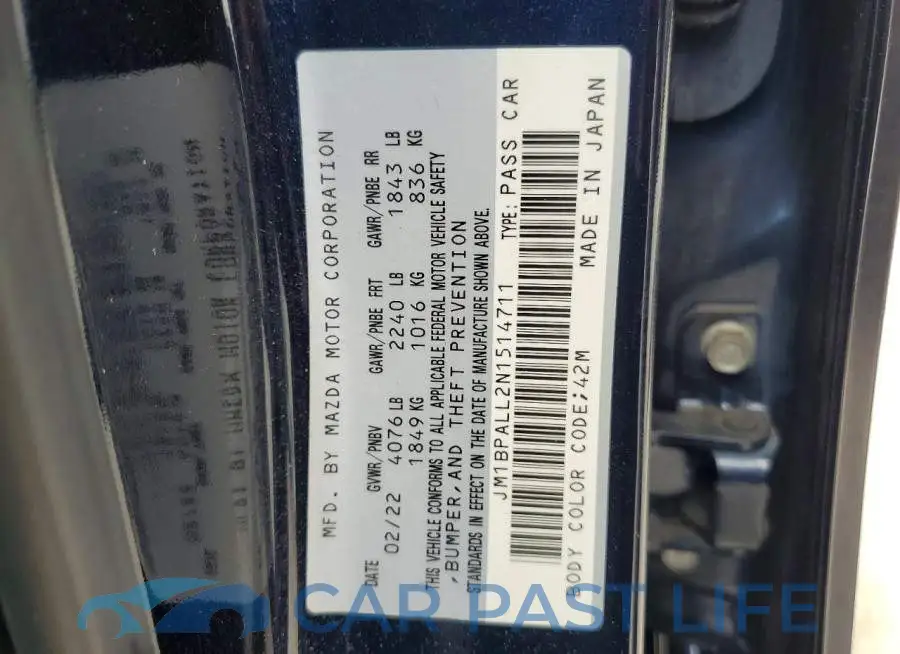 JM1BPALL2N1514711# 12