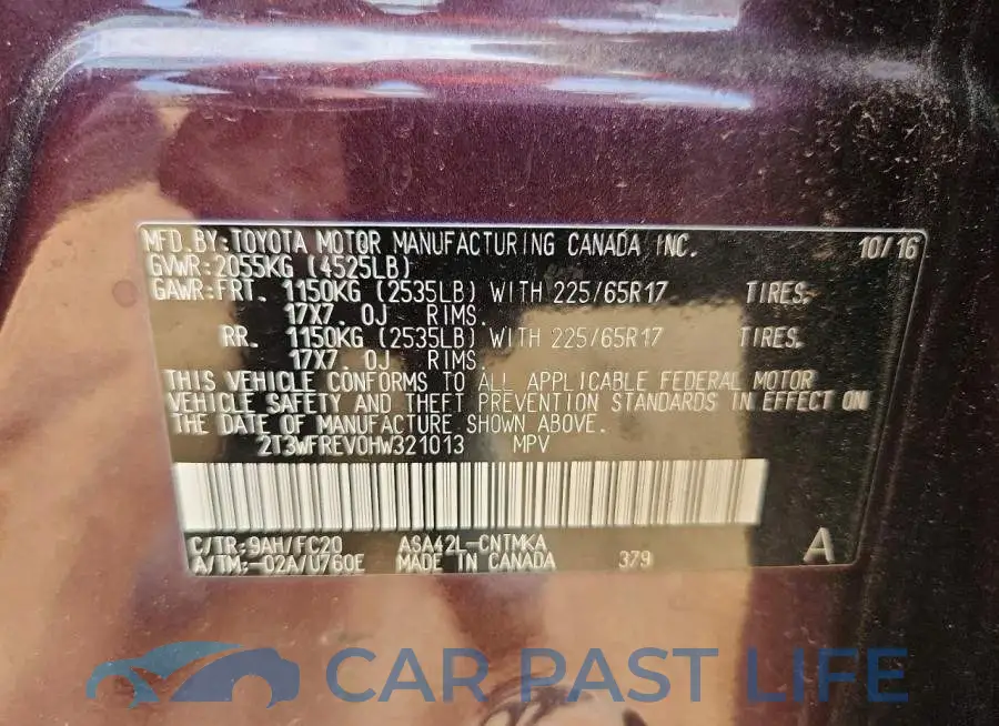 2T3WFREV0HW321013# 13