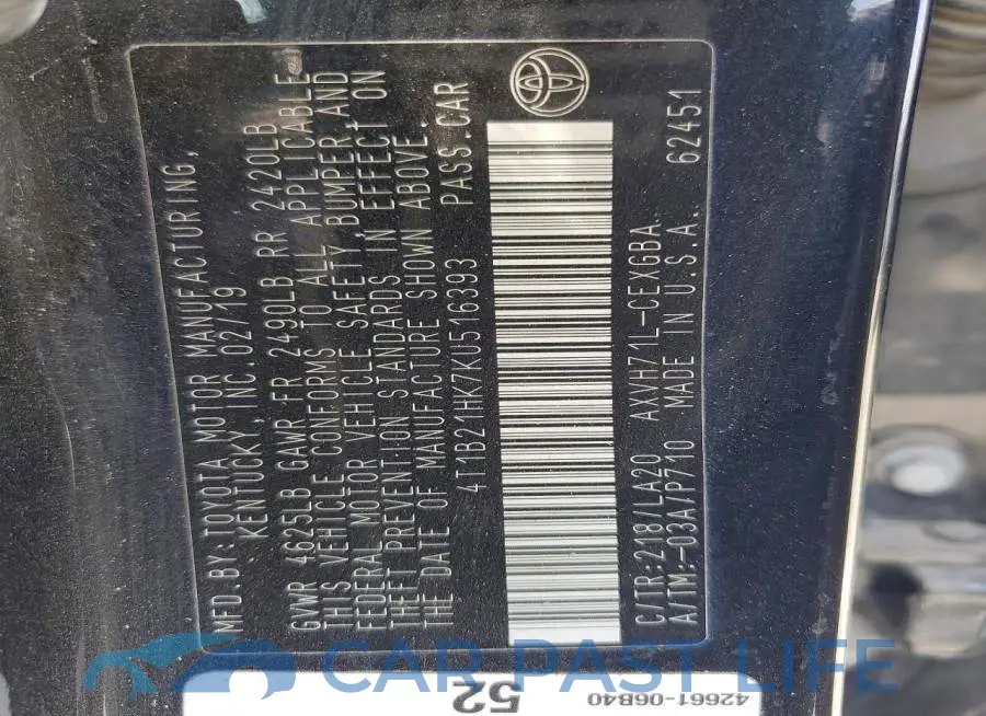 4T1B21HK7KU516393# 12